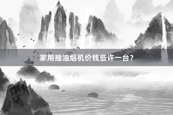 家用抽油烟机价钱些许一台?
