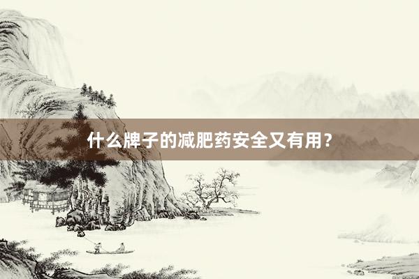 什么牌子的减肥药安全又有用？